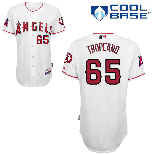 Nick Tropeano #65 MLB Jersey-Los Angeles Angels of Anaheim Men's Authentic Home White Cool Base Baseball Jersey
